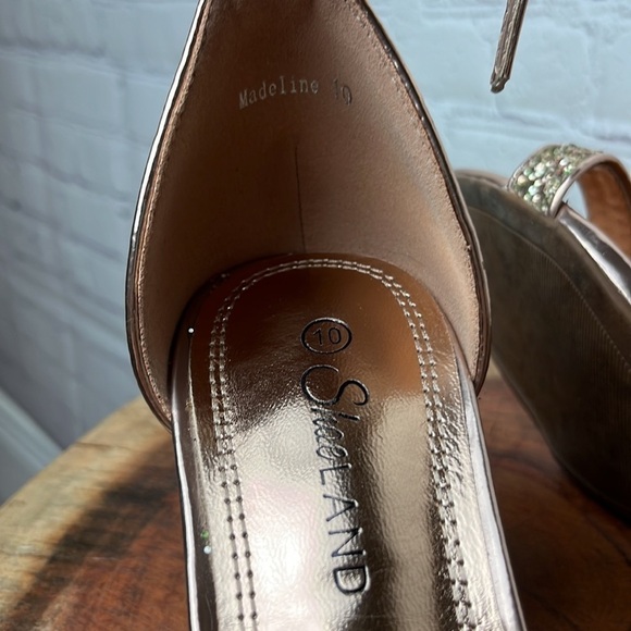 Shoe Land Madeline-Open Toe Chunky Block Heel Dress Sandals (RoseGoldGlitter) - Picture 11 of 14